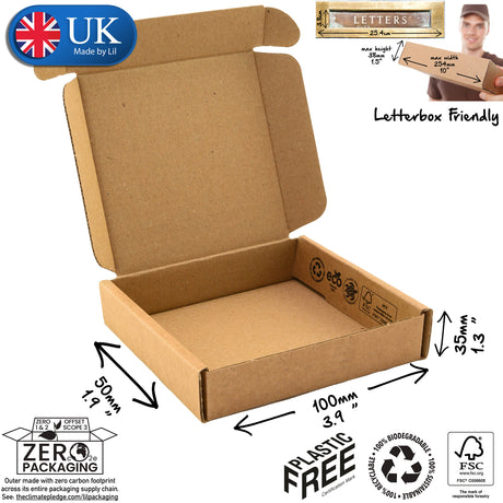 10x5x3.5cm Cardboard Postal Box Lil Packaging